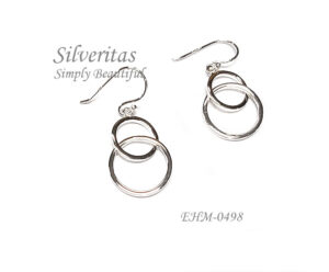 2 hoops dangling earrings - EHM-0498