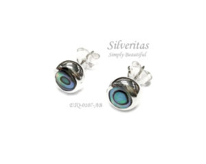 Studs Earrings 5 mm round-shape with Abalone Shell - ETQ-0107-AB
