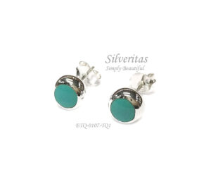 Studs Earrings 5 mm round-shape with Blue Stone - ETQ-0107-TQ1