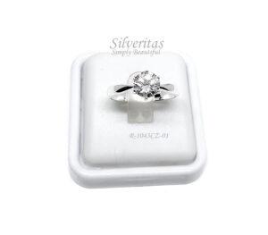 Silver Ring 925 with 7mm Round CZ - R-1043-CZ